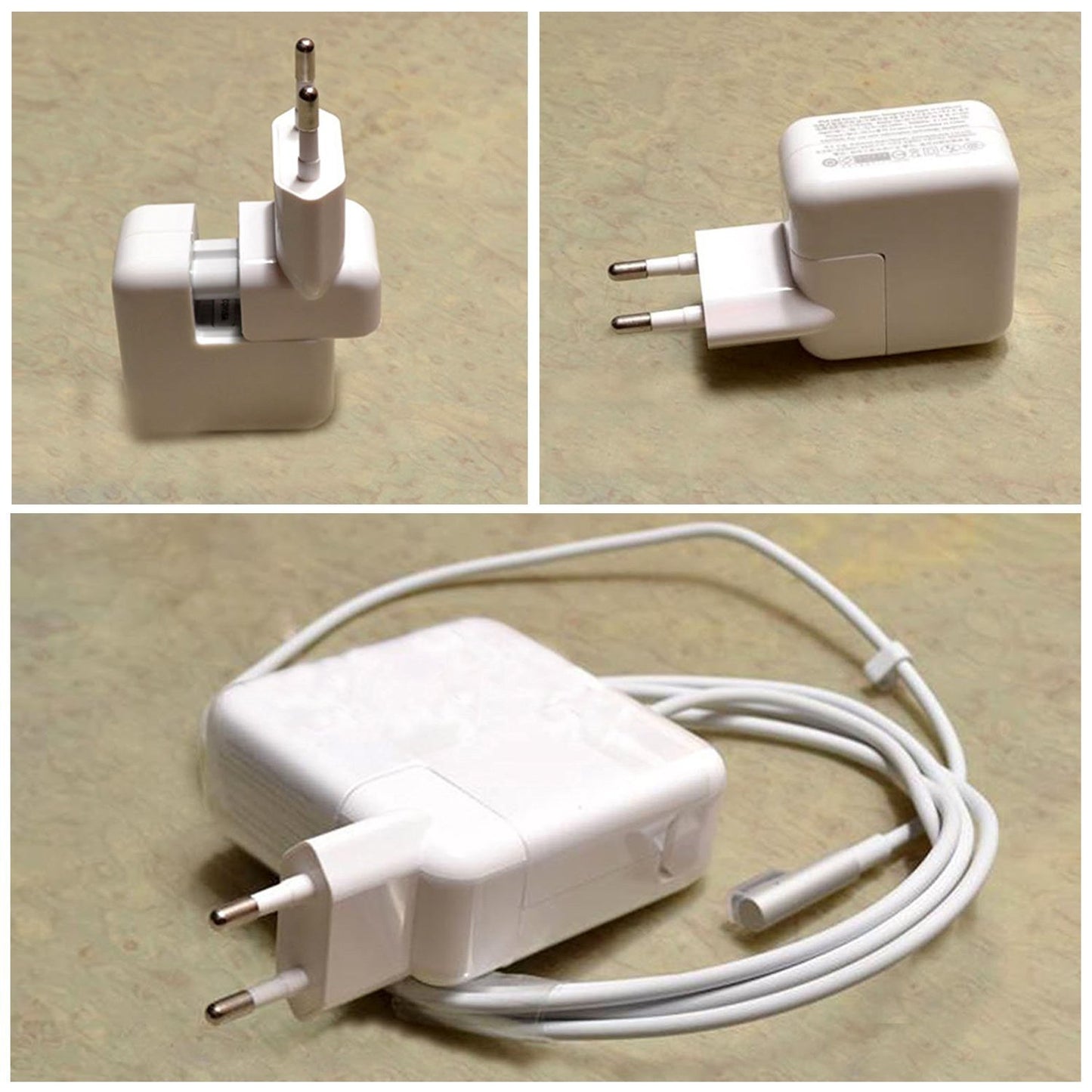 US to Europe Plug Converter Travel Charger Adapter for Apple iBook MacBook (White)